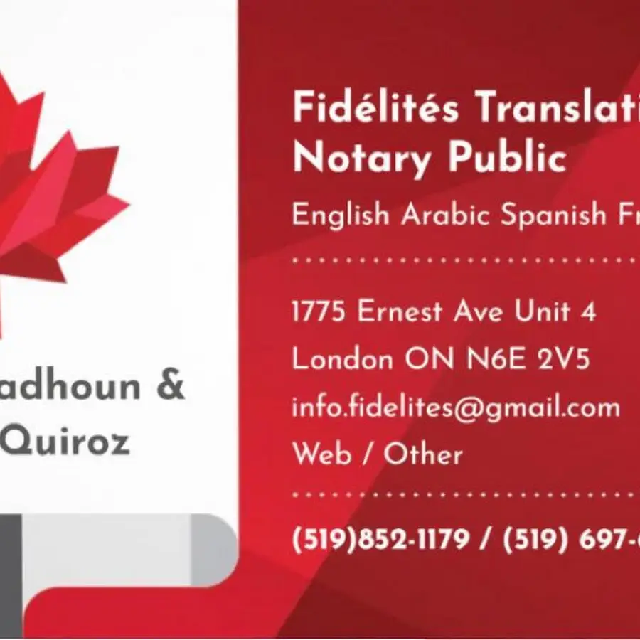 Fidélités Translations &amp; Notary Public, Translator, Interpreter English-Spanish-French &amp; Arabic